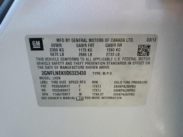 Photo 10 from auction – 2013 CHEVROLET EQUINOX LT with VIN 2GNFLNEK9D6323430
