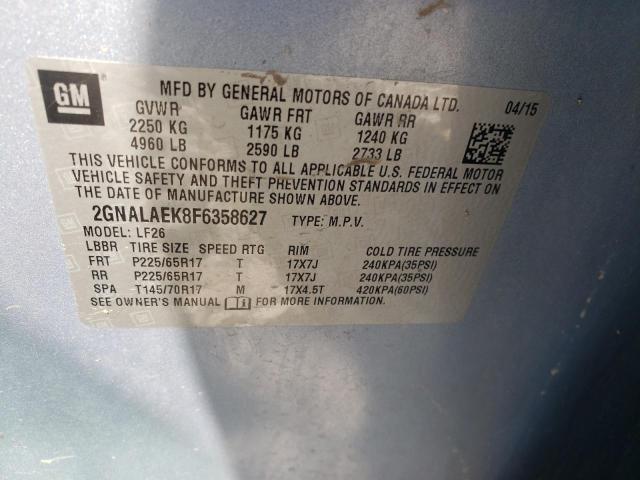 Photo 10 from auction – 2015 CHEVROLET EQUINOX LS with VIN 2GNALAEK8F6358627
