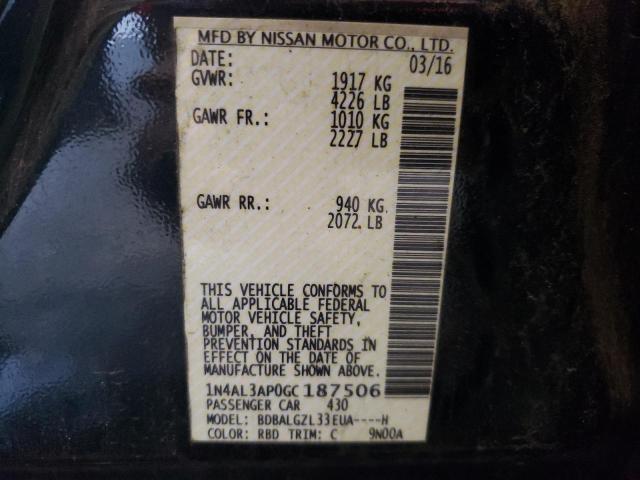 Photo 10 from auction – 2016 NISSAN ALTIMA with VIN 1N4AL3AP0GC187506