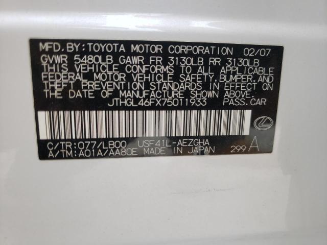 Photo 10 from auction – 2007 LEXUS LS 460L with VIN JTHGL46FX75011933