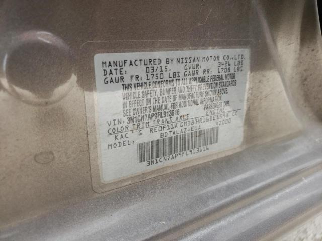 Photo 10 from auction – 2015 NISSAN VERSA S with VIN 3N1CN7AP9FL913616
