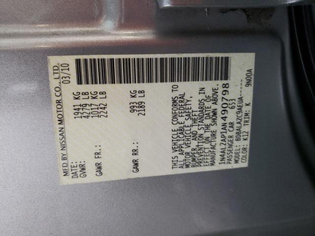 Фото 10 с аукциона – 2010 NISSAN ALTIMA BAS с VIN 1N4AL2AP1AN490798