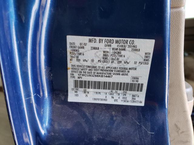 Photo 10 from auction – 2008 FORD ESCAPE XLT with VIN 1FMCU93Z88KB14467
