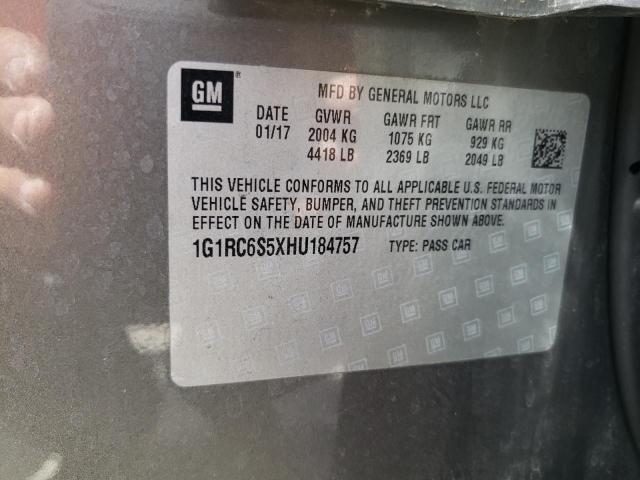 Photo 10 from auction – 2017 CHEVROLET VOLT LT with VIN 1G1RC6S5XHU184757