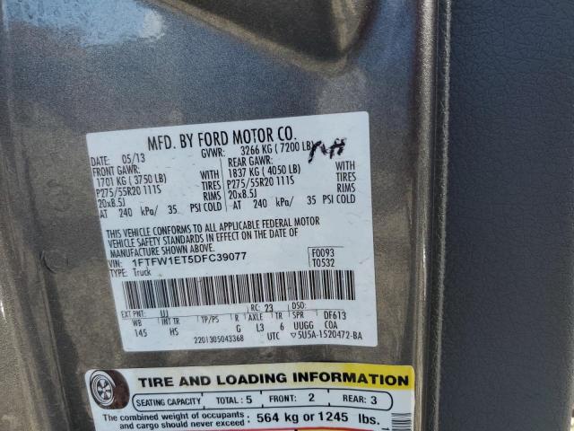 Photo 10 from auction – 2013 FORD F150 SUPER with VIN 1FTFW1ET5DFC39077