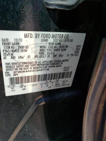 Photo 10 from auction – 2012 FORD EDGE SPORT with VIN 2FMDK4AK0CBA57736