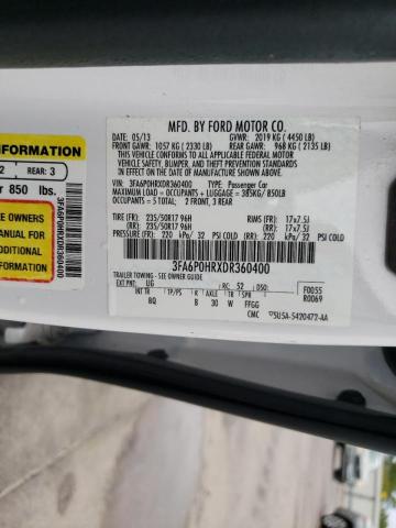 Photo 10 from auction – 2013 FORD FUSION SE with VIN 3FA6P0HRXDR360400