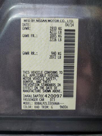 Photo 10 from auction – 2014 NISSAN ALTIMA 2.5 with VIN 1N4AL3AP7EC420097