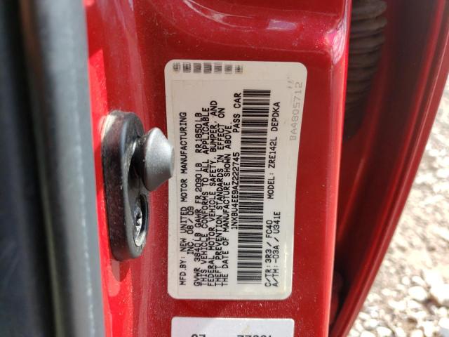 Photo 10 from auction – 2010 TOYOTA COROLLA BA with VIN 1NXBU4EE9AZ222745