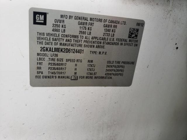 Photo 10 from auction – 2013 GMC TERRAIN SL with VIN 2GKALMEK2D6124401