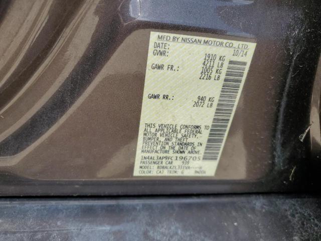 Photo 10 from auction – 2015 NISSAN ALTIMA 2.5 with VIN 1N4AL3AP9FC196705