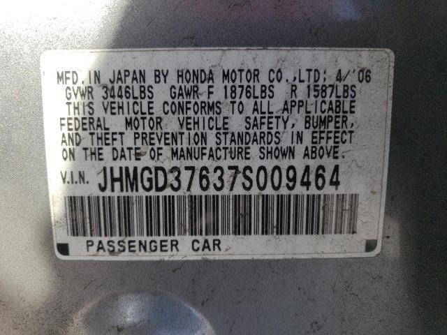Photo 10 from auction – 2007 HONDA FIT S with VIN JHMGD37637S009464