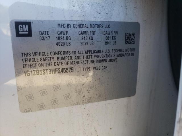 Photo 10 from auction – 2017 CHEVROLET MALIBU LS with VIN 1G1ZB5ST3HF245575