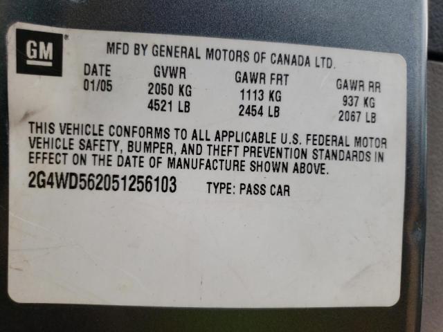 Photo 10 from auction – 2005 BUICK LACROSSE C with VIN 2G4WD562051256103