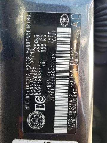 Photo 10 from auction – 2010 TOYOTA COROLLA MA with VIN 2T1KU4EE4AC478342