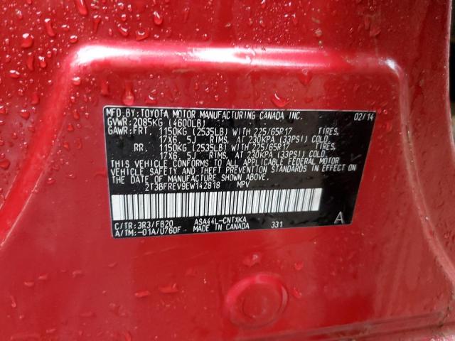 Photo 10 from auction – 2014 TOYOTA RAV4 LE with VIN 2T3BFREV9EW142818