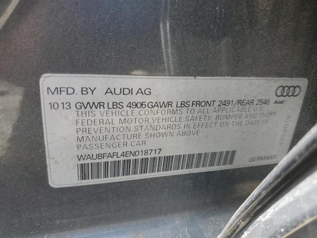 Photo 10 from auction – 2014 AUDI A4 PREMIUM with VIN WAUBFAFL4EN018717
