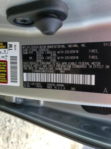 Photo 10 from auction – 2022 TOYOTA HIGHLANDER with VIN 5TDHBRCH8NS545645