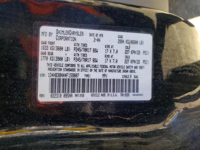 Photo 10 from auction – 2004 DODGE DURANGO ST with VIN 1D4HB38NX4F159807