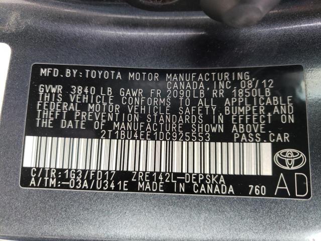 Photo 10 from auction – 2013 TOYOTA COROLLA BA with VIN 2T1BU4EE1DC925553