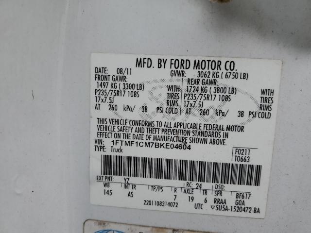 Photo 10 from auction – 2011 FORD F150 with VIN 1FTMF1CM7BKE04604