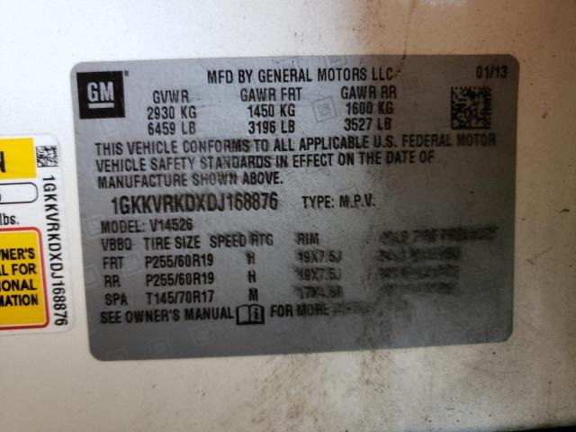 Photo 10 from auction – 2013 GMC ACADIA SLT with VIN 1GKKVRKDXDJ168876