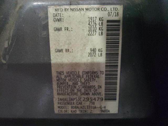 Photo 10 from auction – 2018 NISSAN ALTIMA 2.5 with VIN 1N4AL3AP5JC295479