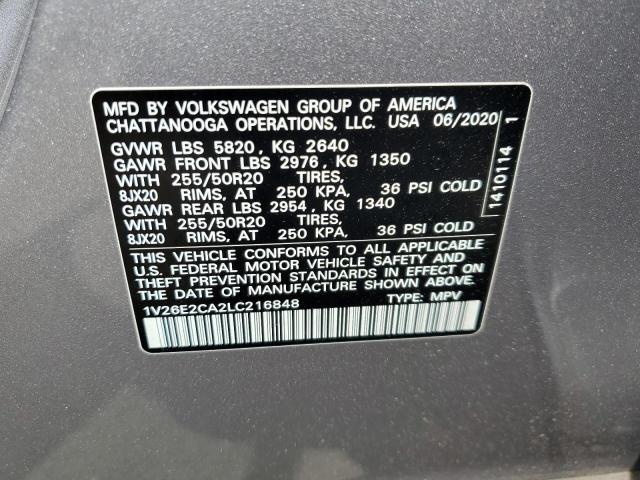 Photo 10 from auction – 2020 VOLKSWAGEN ATLAS CROS with VIN 1V26E2CA2LC216848