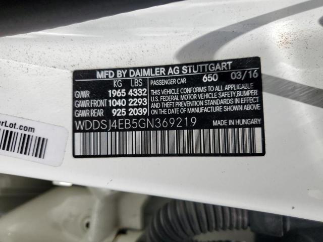 Photo 10 from auction – 2016 MERCEDES-BENZ CLA 250 with VIN WDDSJ4EB5GN369219