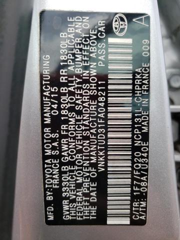 Photo 10 from auction – 2015 TOYOTA YARIS with VIN VNKKTUD31FA048211