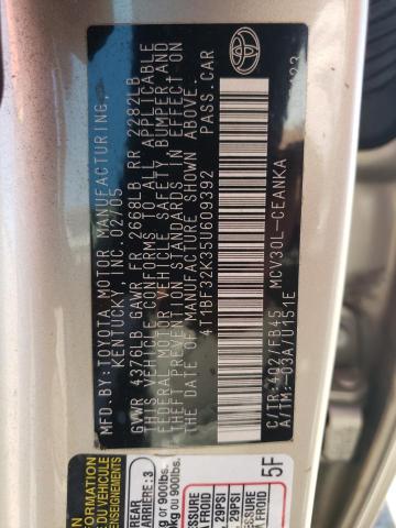 Photo 10 from auction – 2005 TOYOTA CAMRY LE with VIN 4T1BF32K35U609392