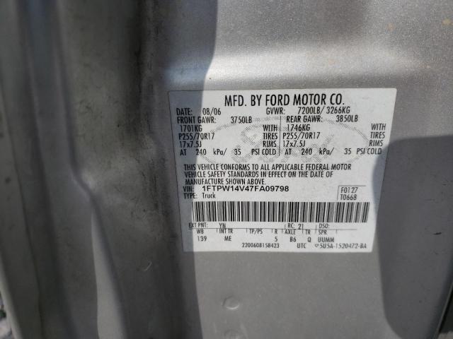 Photo 10 from auction – 2007 FORD F150 SUPER with VIN 1FTPW14V47FA09798
