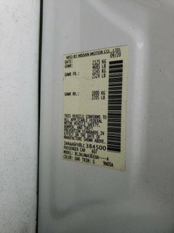 Photo 10 from auction – 2020 NISSAN MAXIMA PLA with VIN 1N4AA6FV8LC384500