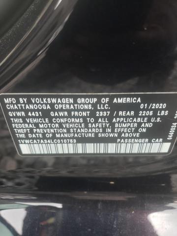 Photo 10 from auction – 2020 VOLKSWAGEN PASSAT SEL with VIN 1VWCA7A34LC010753