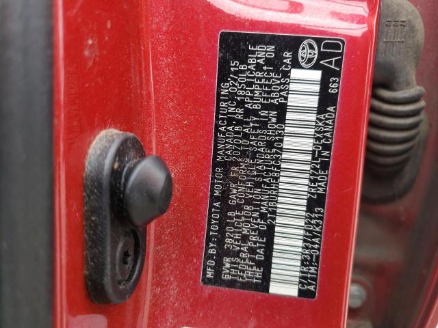 Photo 10 from auction – 2015 TOYOTA COROLLA L with VIN 2T1BURHE8FC370130