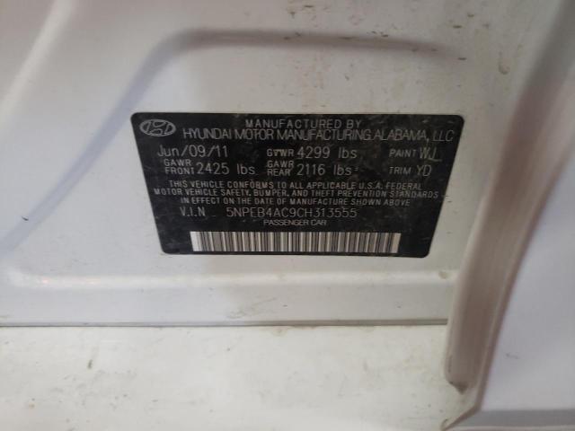 Photo 10 from auction – 2012 HYUNDAI SONATA GLS with VIN 5NPEB4AC9CH313555