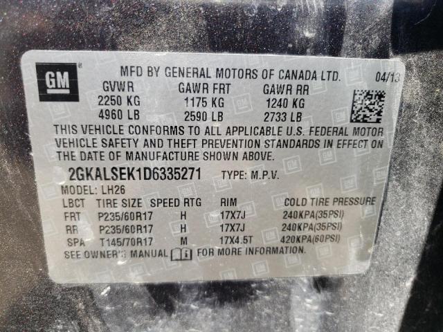 Photo 10 from auction – 2013 GMC TERRAIN SL with VIN 2GKALSEK1D6335271