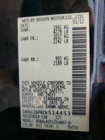 Photo 10 from auction – 2012 NISSAN ALTIMA BAS with VIN 1N4AL2AP8CN514453