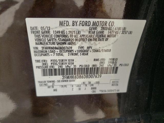 Photo 10 from auction – 2013 FORD FLEX LIMIT with VIN 2FMHK6D86DBD07639