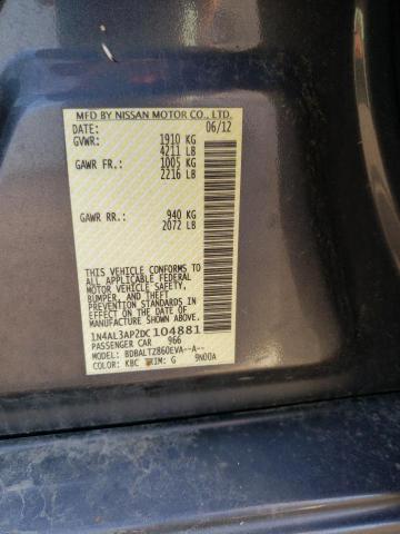 Photo 10 from auction – 2013 NISSAN ALTIMA 2.5 with VIN 1N4AL3AP2DC104881