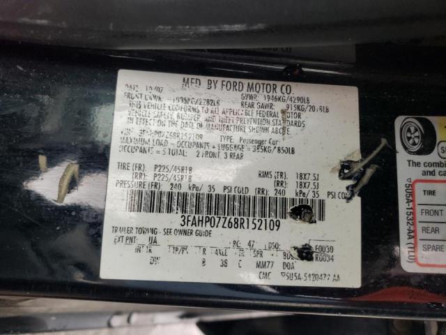 Photo 10 from auction – 2008 FORD FUSION SE with VIN 3FAHP07Z68R152109