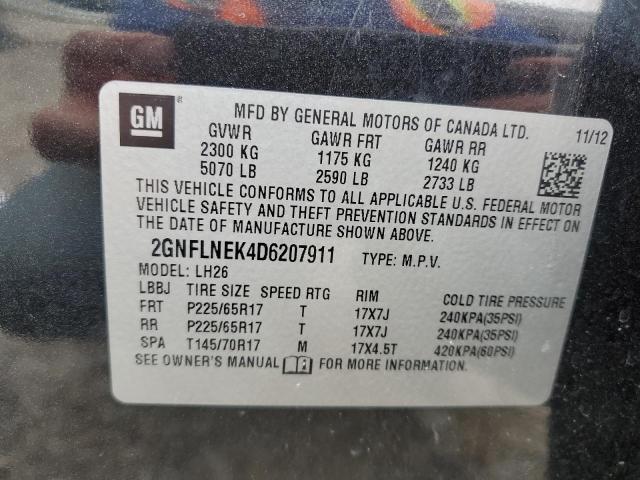 Photo 10 from auction – 2013 CHEVROLET EQUINOX LT with VIN 2GNFLNEK4D6207911