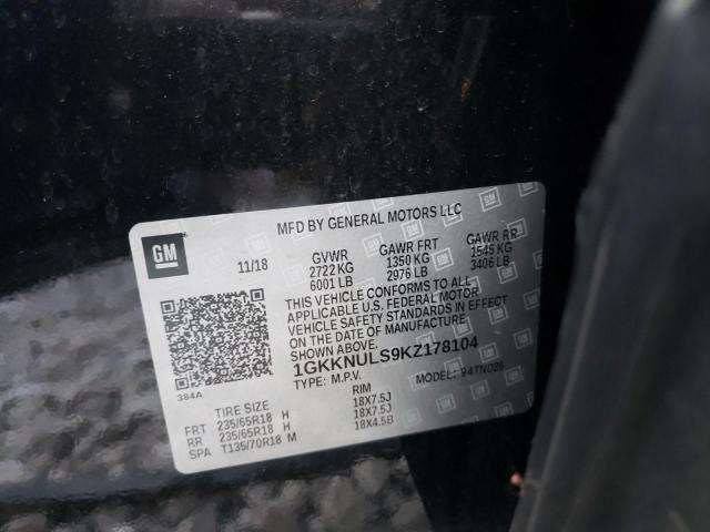 Photo 10 from auction – 2019 GMC ACADIA SLT with VIN 1GKKNULS9KZ178104