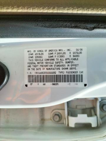 Photo 10 from auction – 2006 ACURA 3.2TL with VIN 19UUA66206A044482