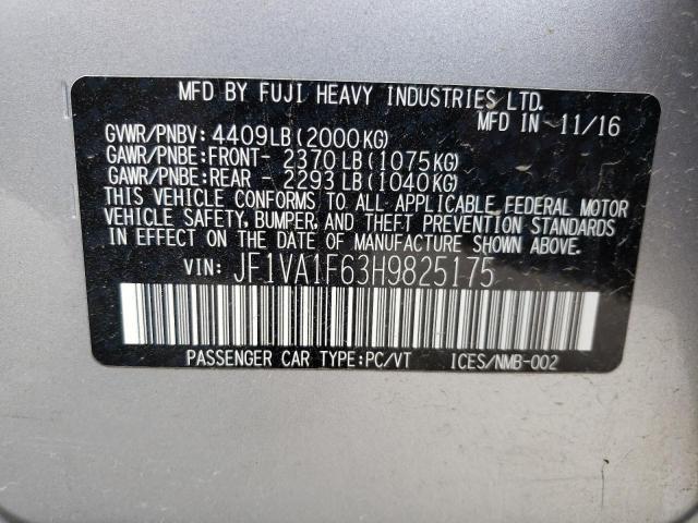 Photo 10 from auction – 2017 SUBARU WRX PREMIU with VIN JF1VA1F63H9825175