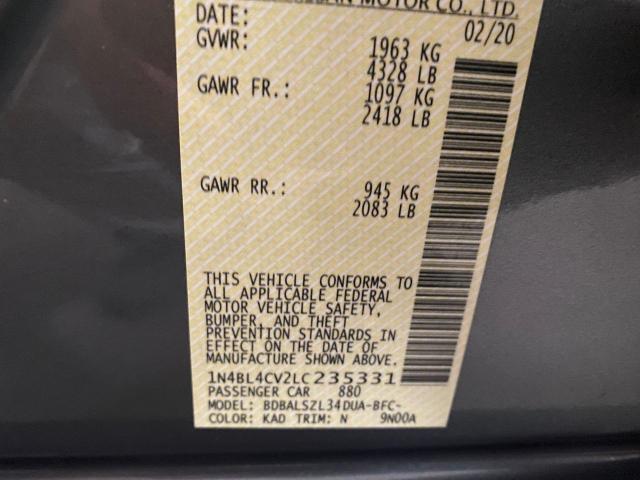 Photo 10 from auction – 2020 NISSAN ALTIMA SR with VIN 1N4BL4CV2LC235331
