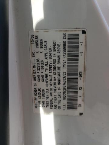 Photo 10 from auction – 2007 HONDA ACCORD EX with VIN 1HGCM72637A003752