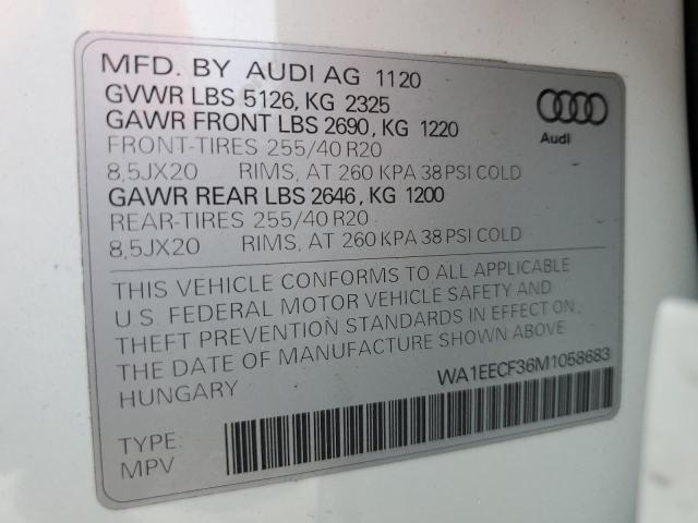 Photo 10 from auction – 2021 AUDI Q3 PREMIUM with VIN WA1EECF36M1058683