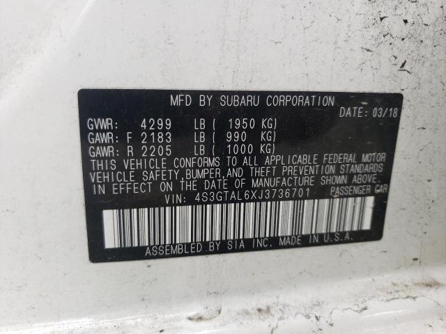 Photo 10 from auction – 2018 SUBARU IMPREZA SP with VIN 4S3GTAL6XJ3736701