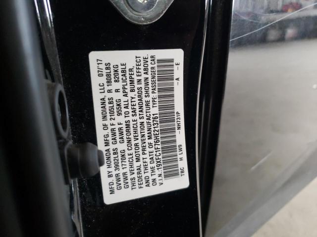 Photo 10 from auction – 2017 HONDA CIVIC EXL with VIN 19XFC1F76HE213761